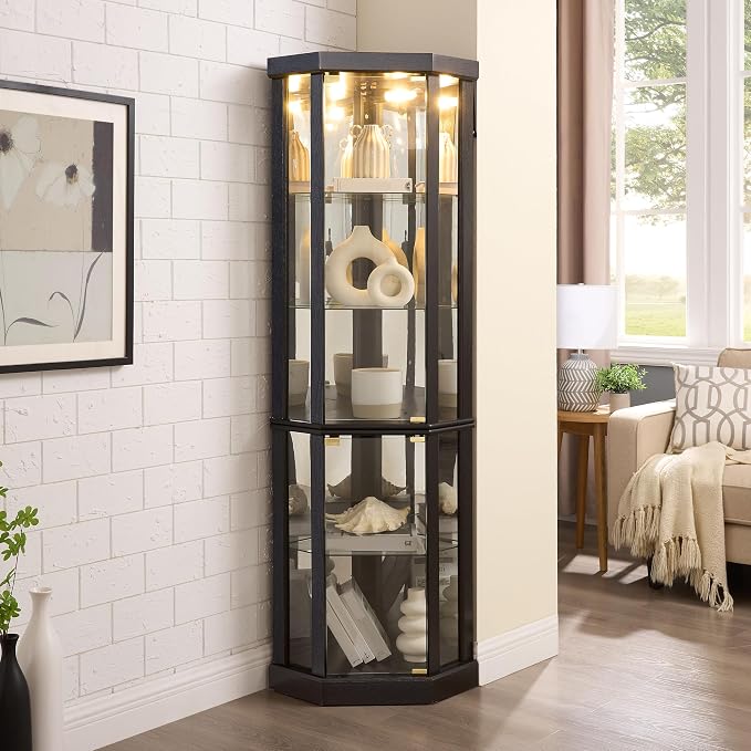 Glass Corner Display Cabinet - Image 4