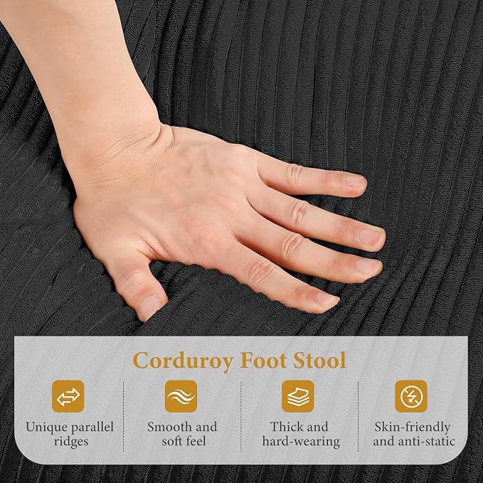 Vesgantti Large Ottoman for Modular Sofa, 29.5" Corduroy Ottoman - Image 3
