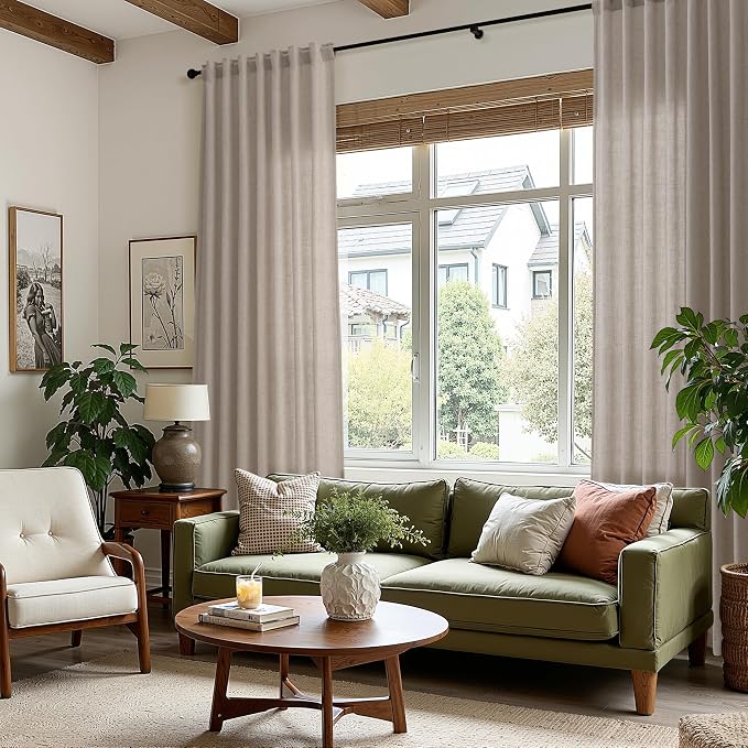 Nanspring Stone Beige Curtains 90 Inches Long - Image 8