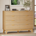 BORNOON 53" Tall Dresser for Bedroom, 8-Drawer Fluted Chest of Drawers by BORNOON