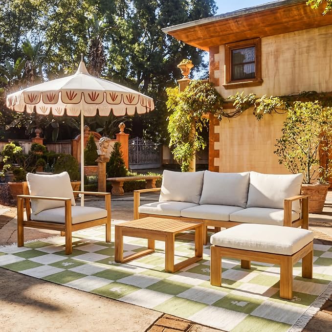 Christopher Knight Home Kayahs 4 Pieces Acacia Wood Furniture Set, Patio by ChristopherKnightHome