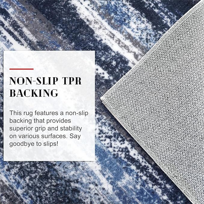 Lansny Modern Abstract Entryway Rug Indoor 2x3 Washable Rug Non-Slip Soft Small - Image 6
