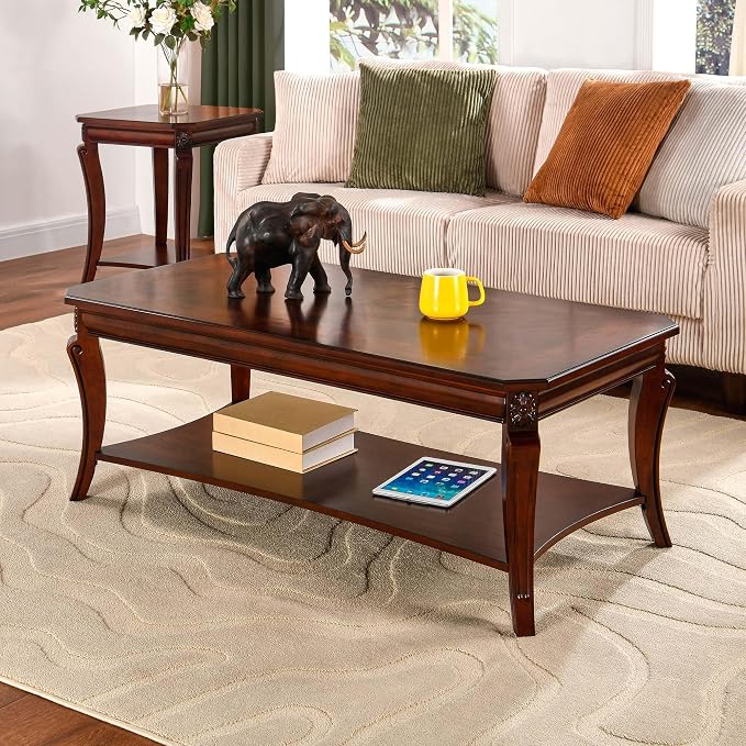 Rectangle Coffee Table for Living Room, Solid Wood Coffee Table - Image 5