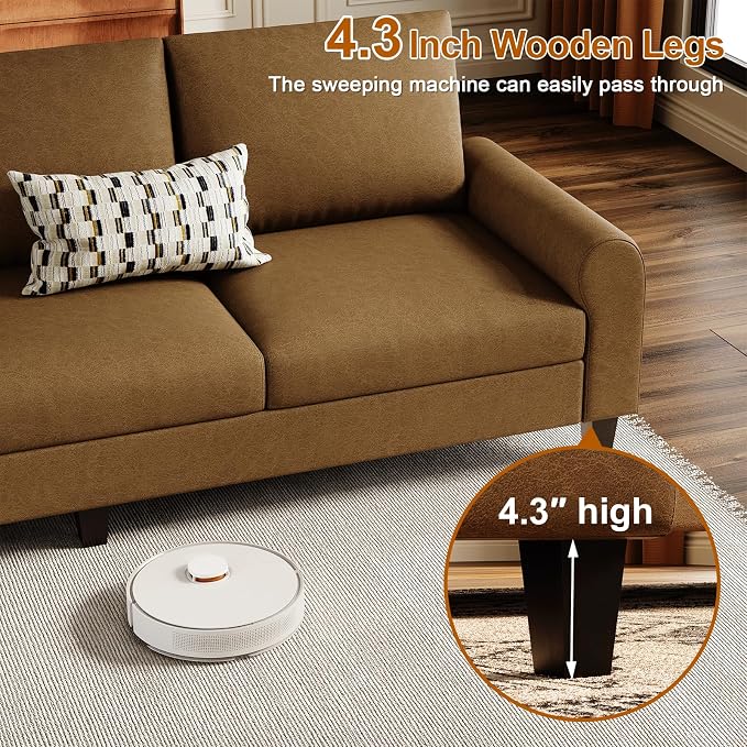 EASE MOOSE Large Seat Faux Leather L Shaped Sofa, Waterproof and - Image 8