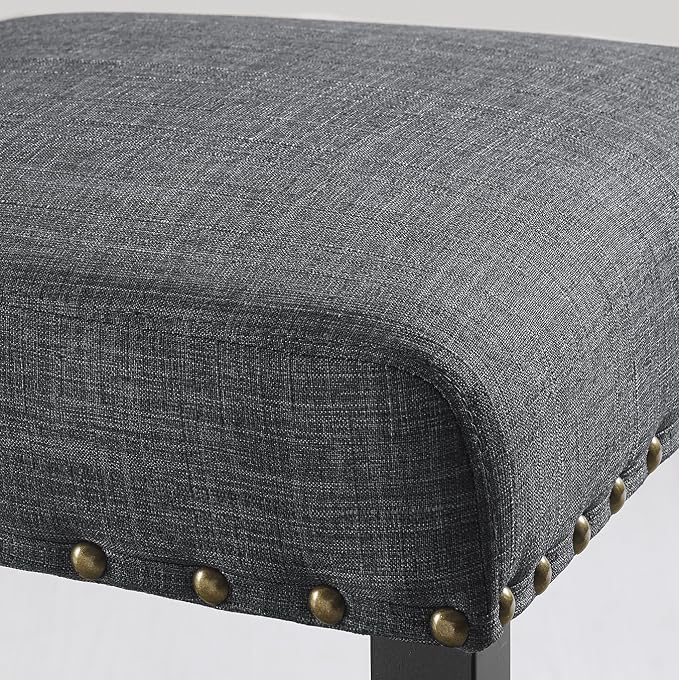 Roundhill Furniture Biony Gray Fabric Dining Chairs - Image 3