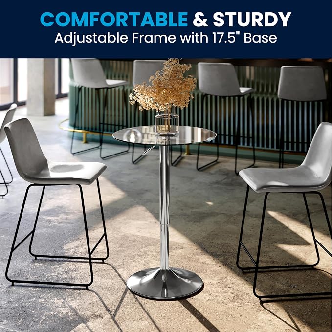 Flash Furniture Chad 23.5'' Round Glass Cocktail Table - Image 7