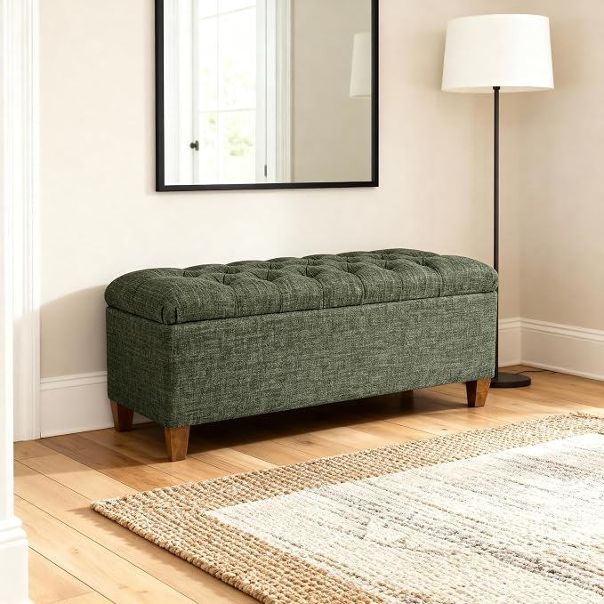 Homepop Home Decor Tufted Ainsley Button Storage Ottoman Bench - Image 2