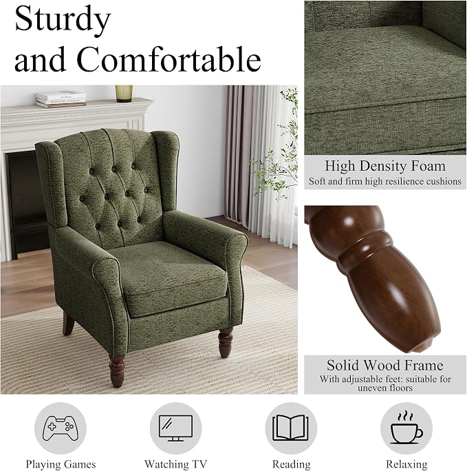 Mid-Century Modern Wingback Chair - Image 4