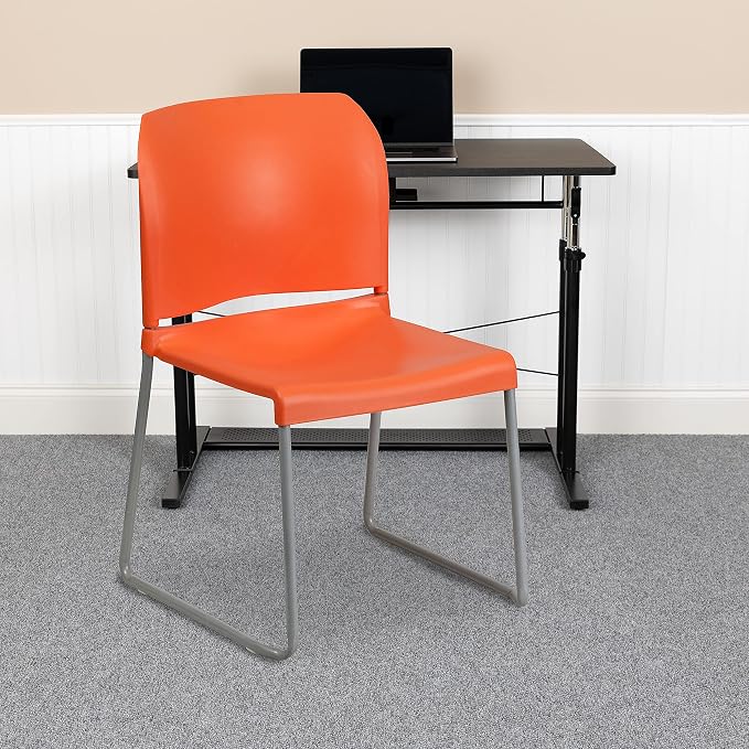 Flash Furniture HERCULES Series 880 lb. Capacity Orange Full Back Contoured - Image 2
