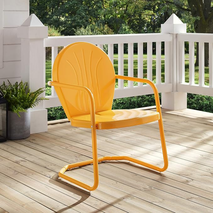 Crosley Furniture Griffith Outdoor Chair, Retro Metal Patio Chairs - Image 8