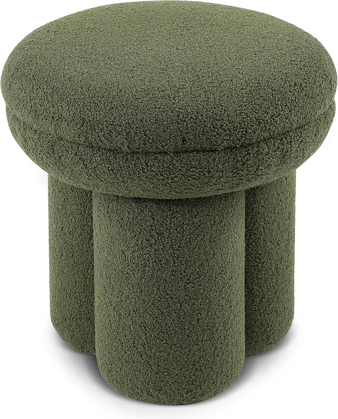 Furniture of America Rami Modern 18-inch Mushroom-Shape Upholstered Ottoman - Image 5