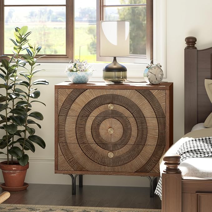 Aoikax Farmhouse 3-Drawer Dresser, Accent Wooden Chest of Drawers - Image 5