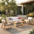 VilroCaz 5-Piece Patio Conversation Set, All Weather Sectional Sofa Set w/ 3 by VilroCaz