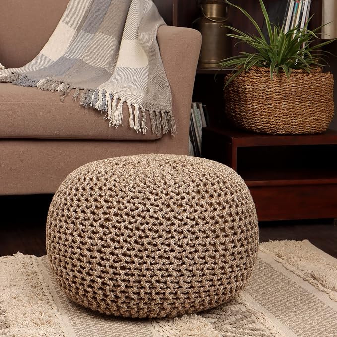 REDEARTH Round Pouf Ottoman - Image 9