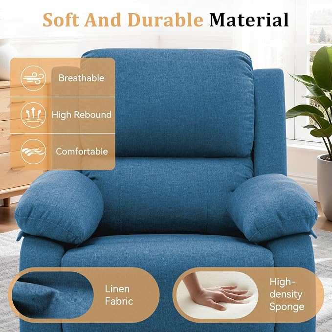 Korser Recliner Chair, 360 Swivel Rocker Chair - Image 7