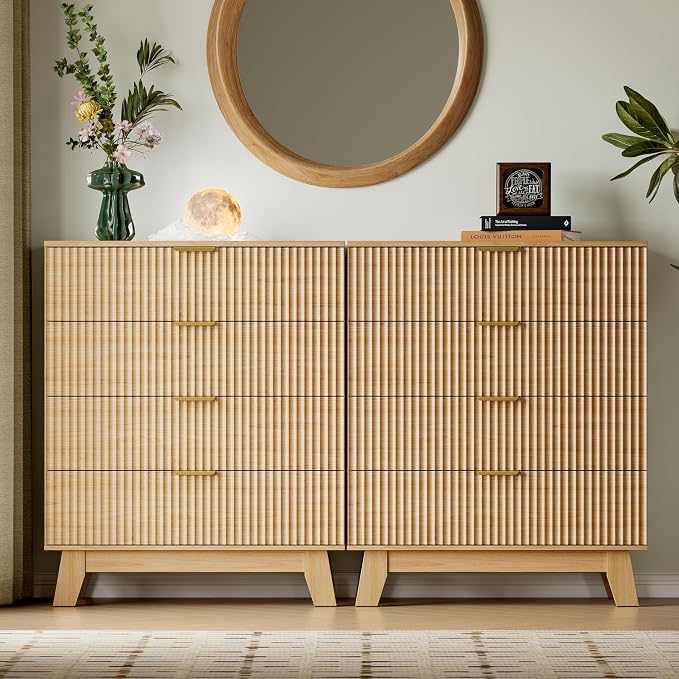 BORNOON 39" Tall Dresser for Bedroom, 4-Drawer Fluted Chest of Drawers - Image 7