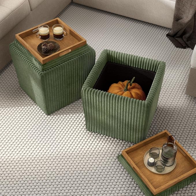 Furniture of America Lennox Modern Chenille 17-inch Square Storage Ottoman - Image 10