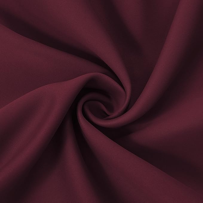 LEMOMO Burgundy Red Blackout Curtains 52 x 63 Inch Length/Set of 2 Curtain - Image 5