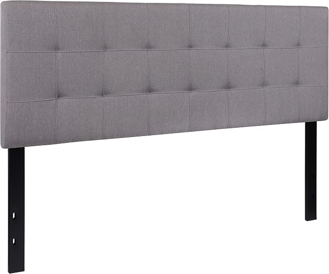 Flash Furniture Bedford Tufted Upholstered Queen Size Headboard in Light Gray - Image 3