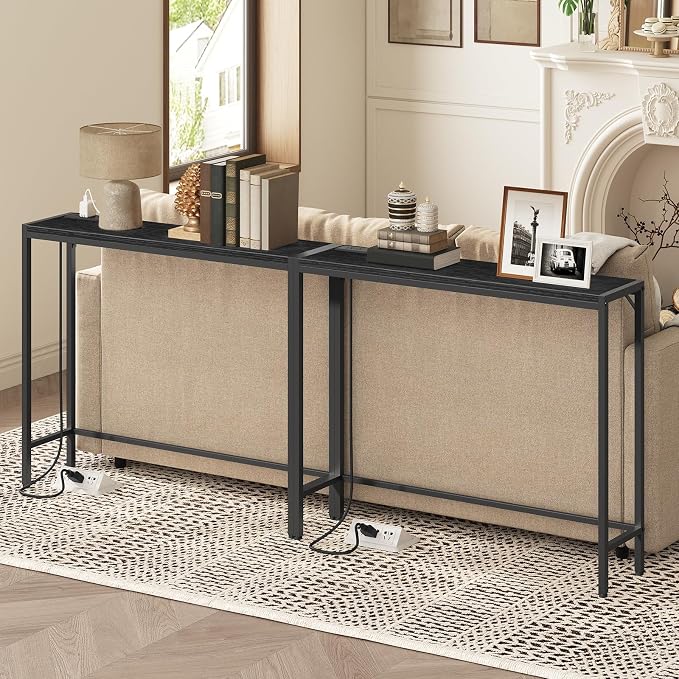 MAHANCRIS Console Table, 2 Pack Narrow Sofa Table, 43.3” Entrance Table - Image 5
