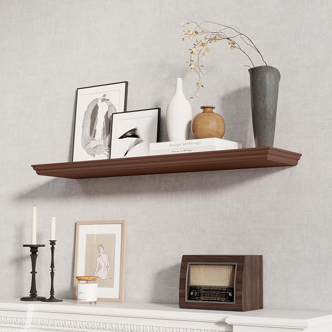 Fun Memories Floating Shelves 40 Inch Long, 9.3 Inch Deep Classic Crown Molding - Image 2