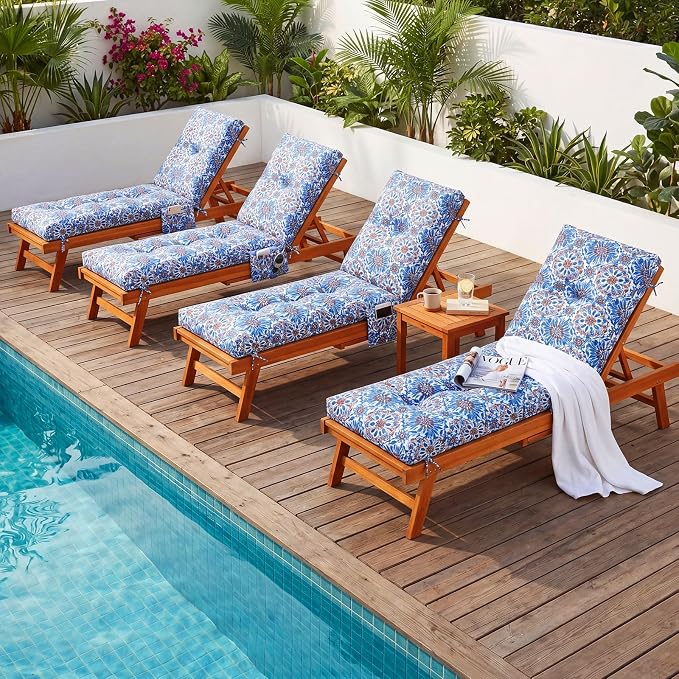 Kigley Outdoor 2 Pcs Chaise Lounge Cushions - Image 7