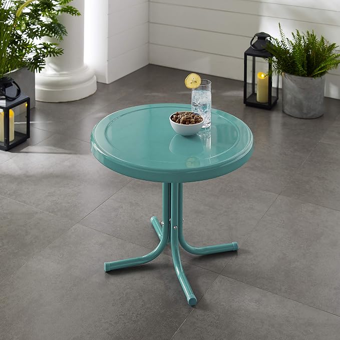 Crosley Furniture Griffith Weather Resistant Retro Metal Outdoor Side Table - Image 2
