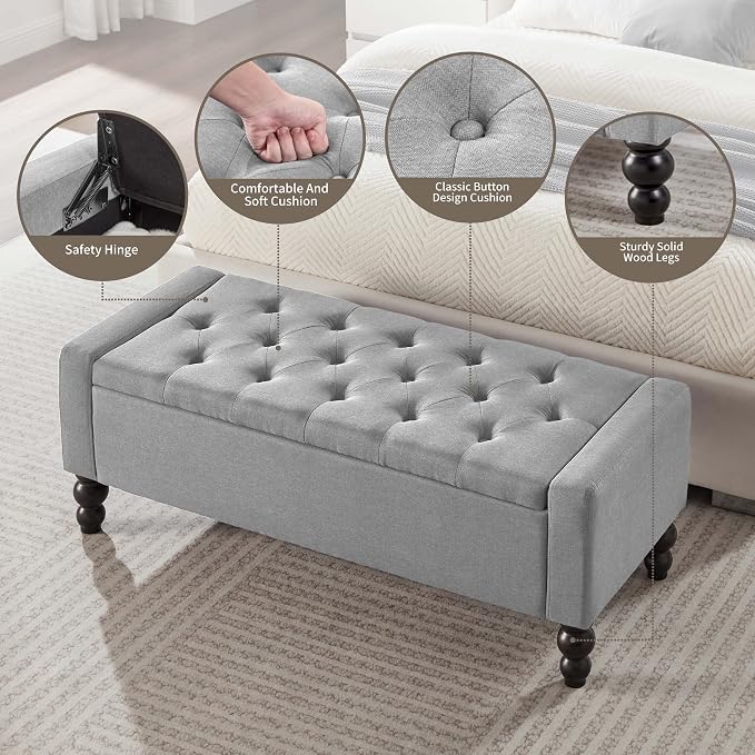 50" W Storage Ottoman Bench - Image 5