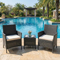 GarveeHome 3-Piece Patio Bistro Set, PE Rattan Outdoor Conversation Furniture by GarveeHome