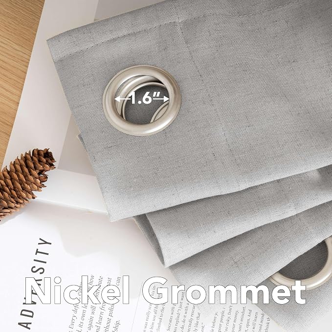 H.VERSAILTEX Nickel Grommet Natural Linen Semi Sheer Blended Airy Curtains - Image 5