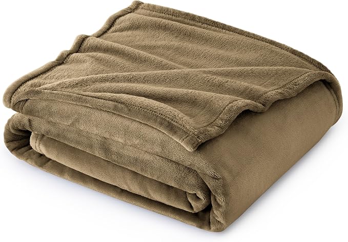 Bedsure GentleSoft Fleece Throw Blanket Camel by BEDSURE