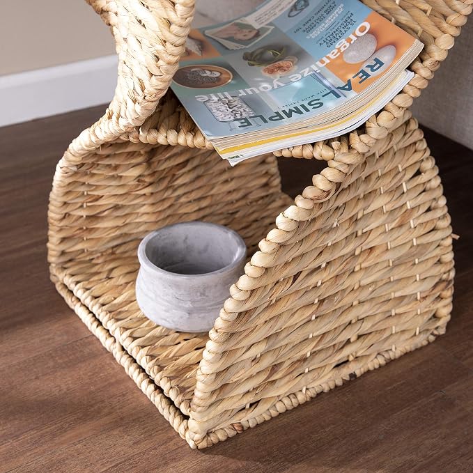 SEI Furniture - Nivala Water Hyacinth Accent Table - Bohemian Design, Natural - Image 5