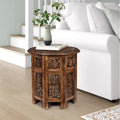 Lightnpro Handcrafted Wooden Round Accent Table by Lightnpro