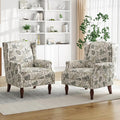 Pia Ricco Set of 2 Floral Accent Chairs, High Back Upholstered Armchairs by PiaRicco