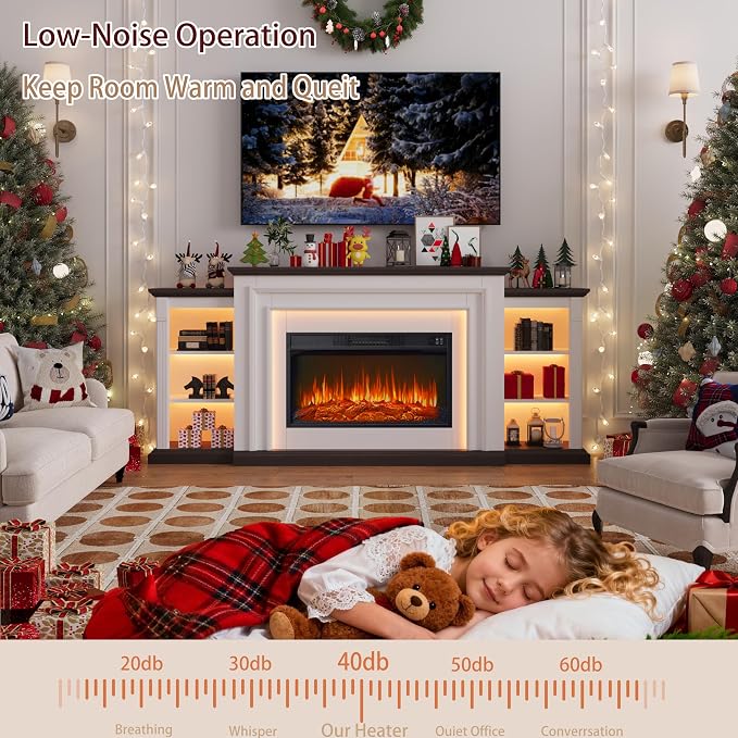 80" LED Lights Electric Fireplace - Image 3