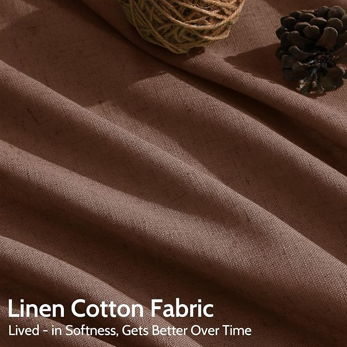 Nanspring Mocha Brown Curtains 84 Inches Long - Image 4