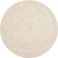 Hausattire Hand Woven Jute Braided Rug, 3’ Round – Off White, Reversible Boho by Hausattire