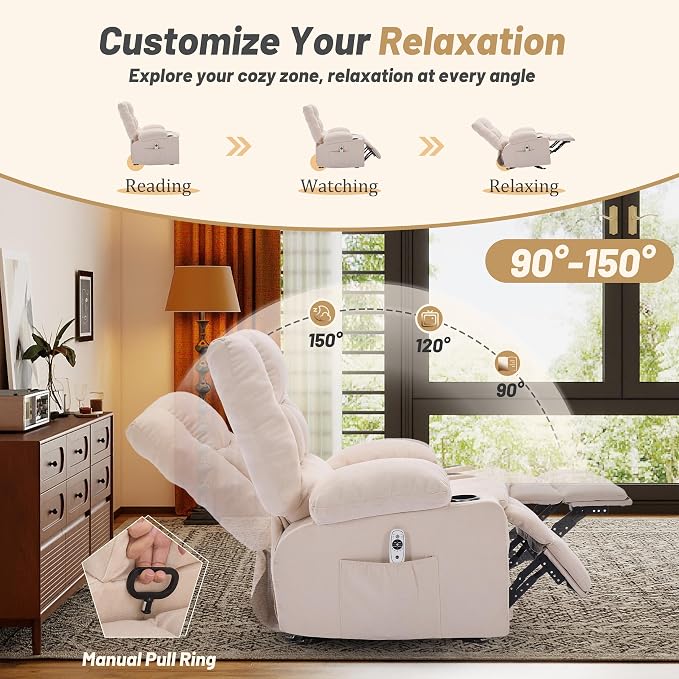 Rocker Recliner Chair with Massage and Heat, Nursery Rocking Chairs - Image 4