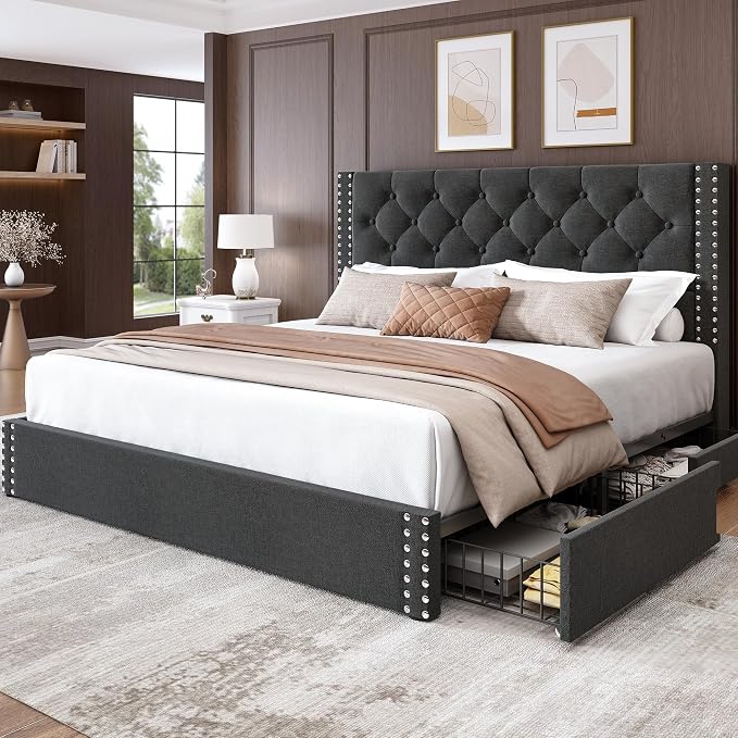 LARMACE Queen Size Bed Frame by LARMACE