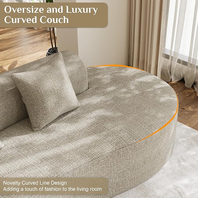 147" Oversized Sectional Sofa for Living Room, Modern Luxury Plush Chenille - Image 6