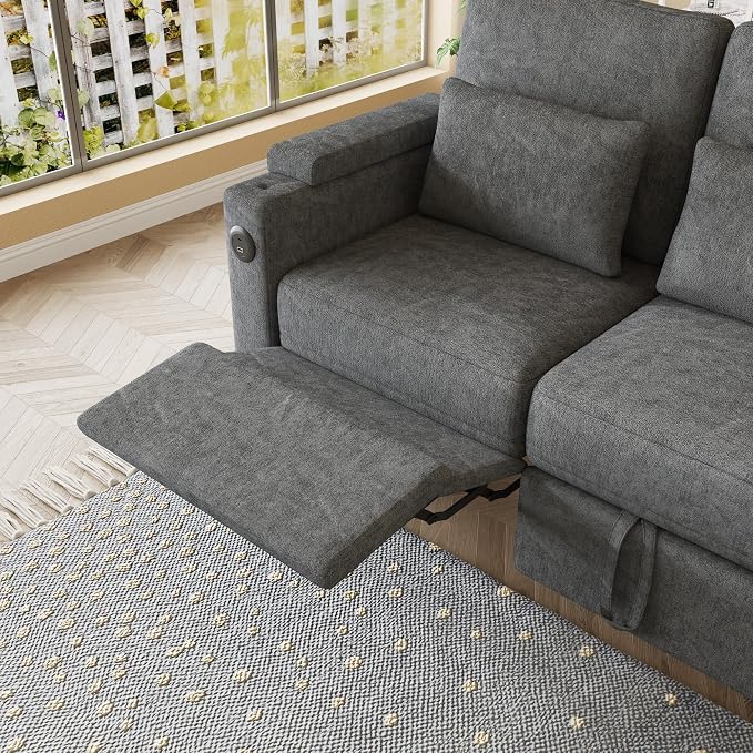 Sectional Sleeper Sofa with Pull Out Couch and Reclining Chair, Modern 3-in-1 - Image 9