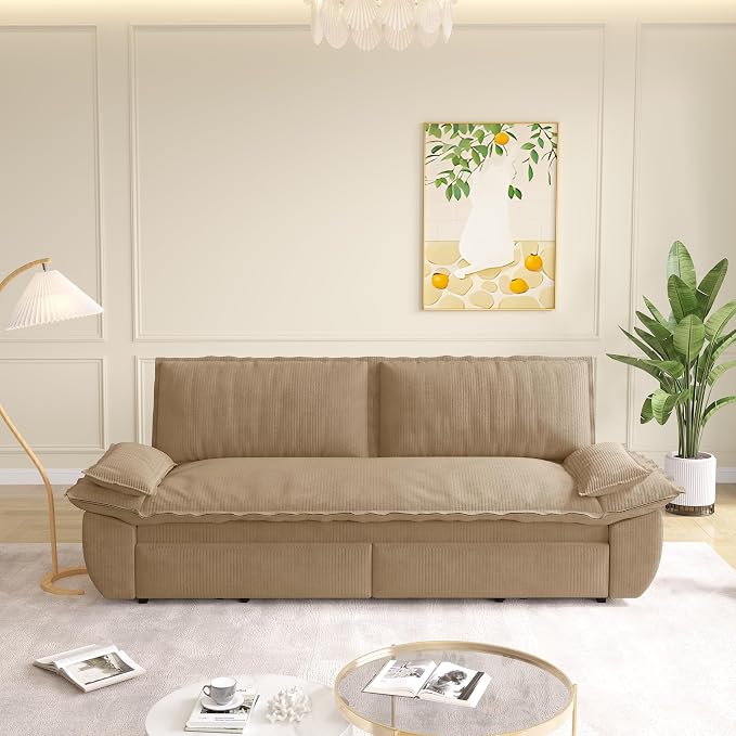 KEIKI 73.2" Luxury Queen Sleeper Sofa Bed, 3-in-1 Convertible Pull Out Couch - Image 8
