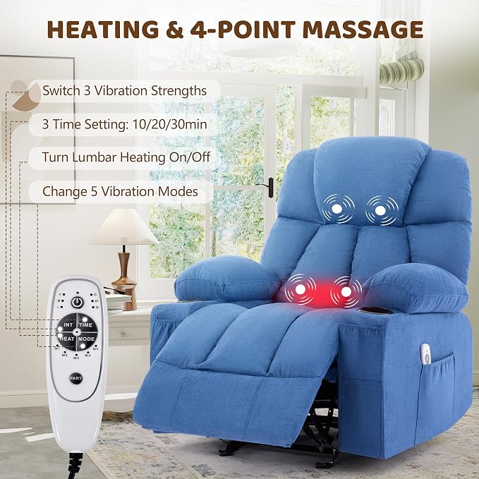 Massage Rocking Recliner Chair, Ergonomic Recliners Sofa - Image 3