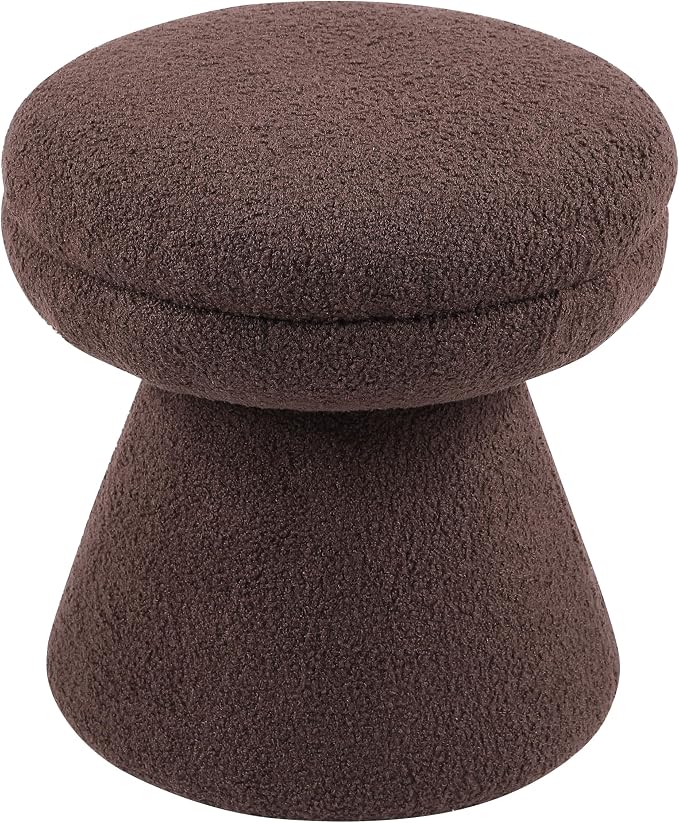 Furniture of America Rami Modern 18-inch Mushroom-Shape Upholstered Ottoman - Image 3