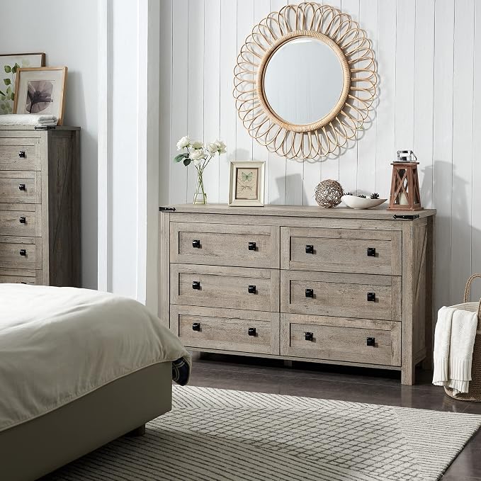 T4TREAM Farmhouse 6 Drawers Dresser - Image 7