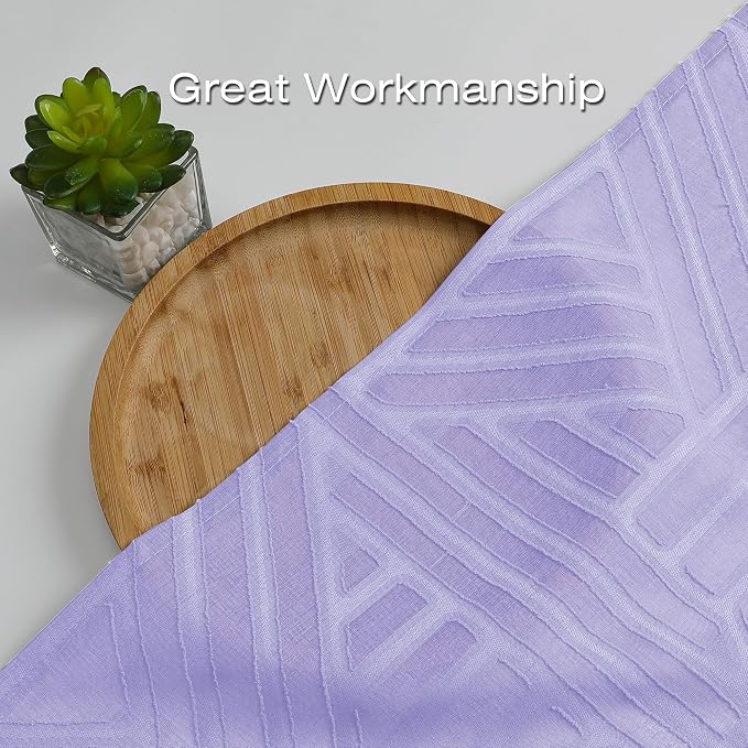 Simplebrand Lavender Semi Sheer Curtains 96 Inches Long 2 Panels, Light - Image 6