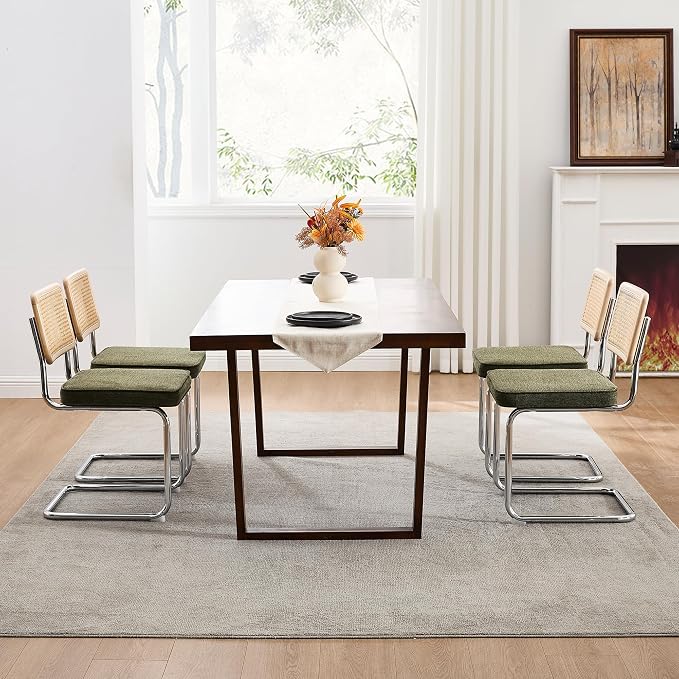 Zesthouse Natural Rattan Dining Chairs Set of 2, Mid Century Modern Dining - Image 7