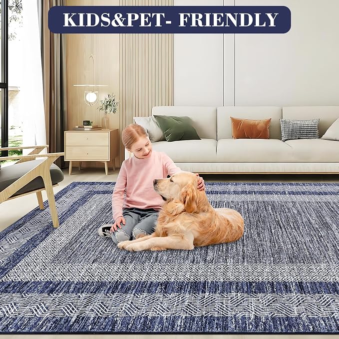 GarveeHome 10x13 Large Washable Geometric Area Rug Non Slip Non Shedding Floor - Image 5