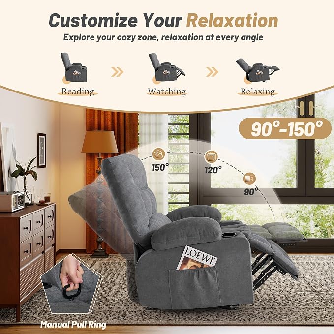 Rocker Recliner Chair with Massage and Heat, Nursery Rocking Chairs - Image 4