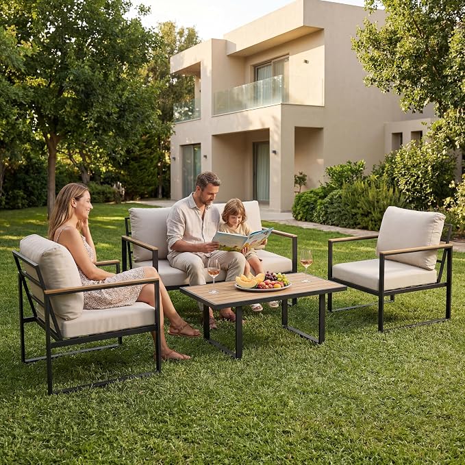 GarveeHome 4-Piece Aluminum Patio Furniture Set - Image 6